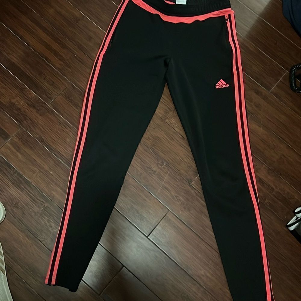 Adidas Climacool Track Pants - Size Small - Pink & Black 3 Stripe Pants LIKE NEW